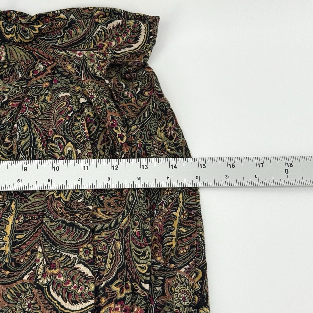 Nell Flowers Women's Size 10 Skirt Multi Midi Paisley Pleated Artsy Boho Gypsy - Picture 7 of 9